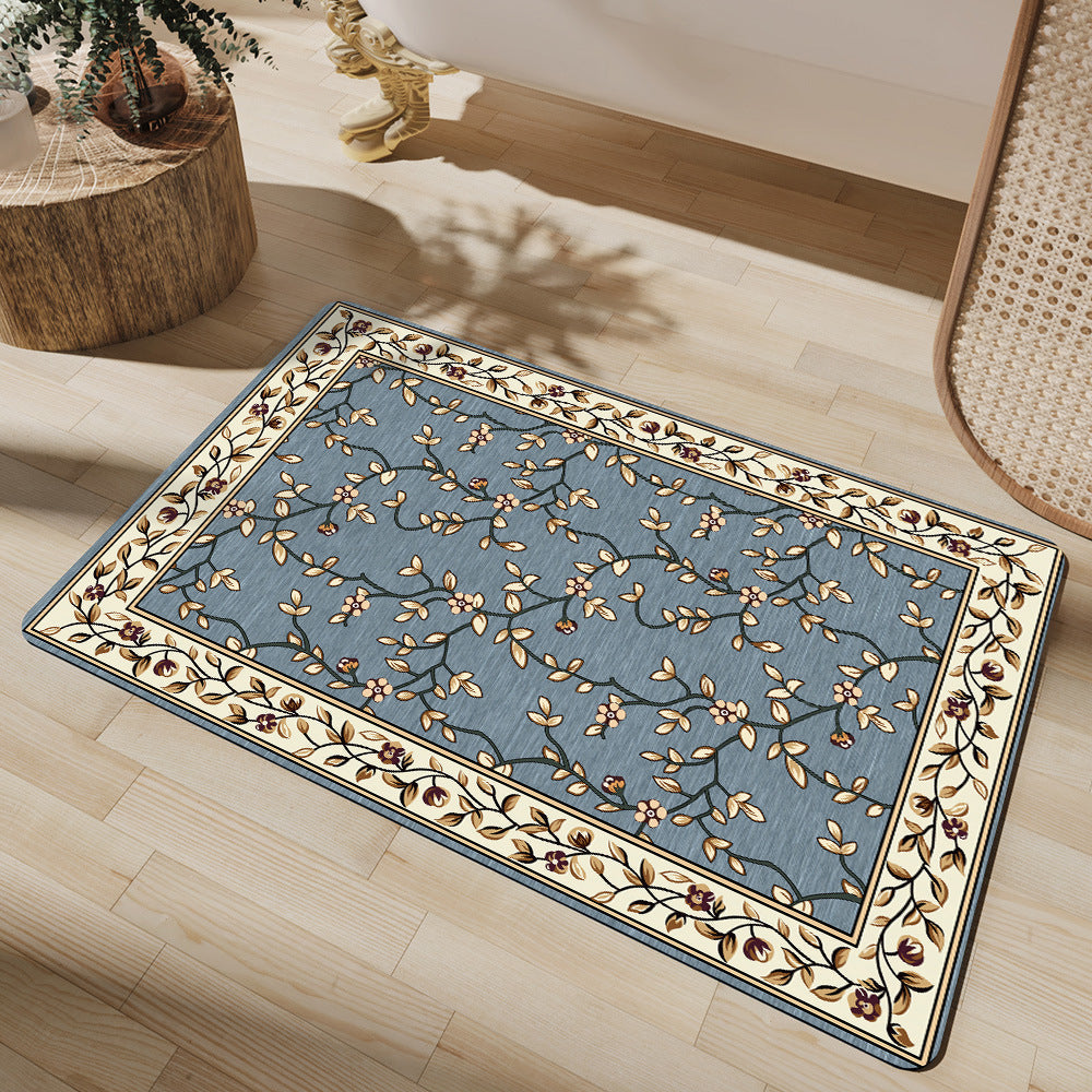 Elegant Vintage Floral Bath Mat