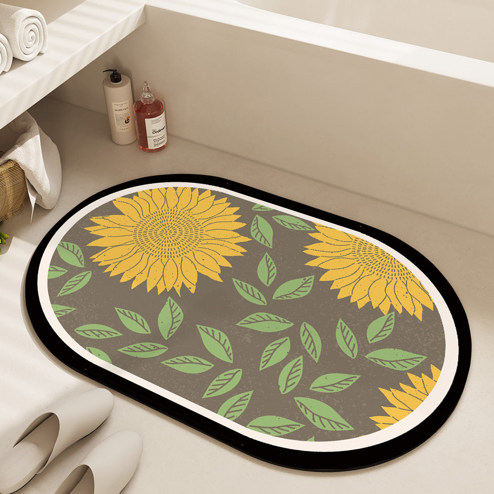 Textured Geometric Bath Mat