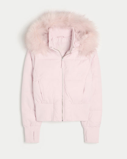 Sylis Quilted Winter Jacket with Detachable Hood and Elastic Cuffs Heidi Fashion