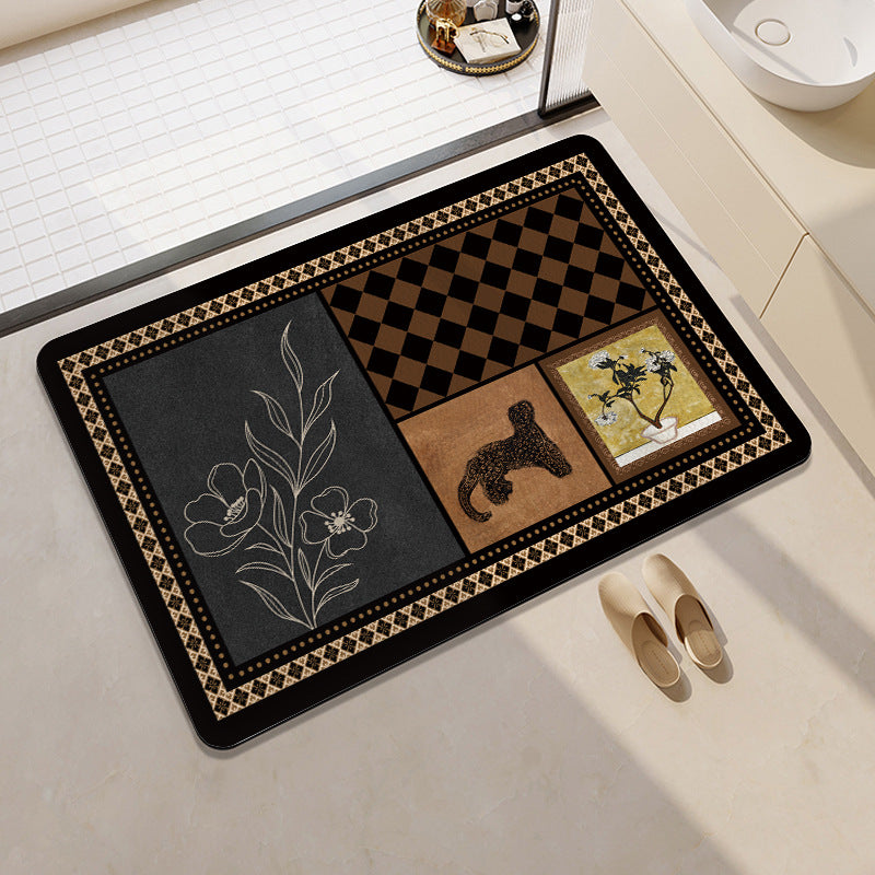 Decorative Citrus-Themed Bath Mat