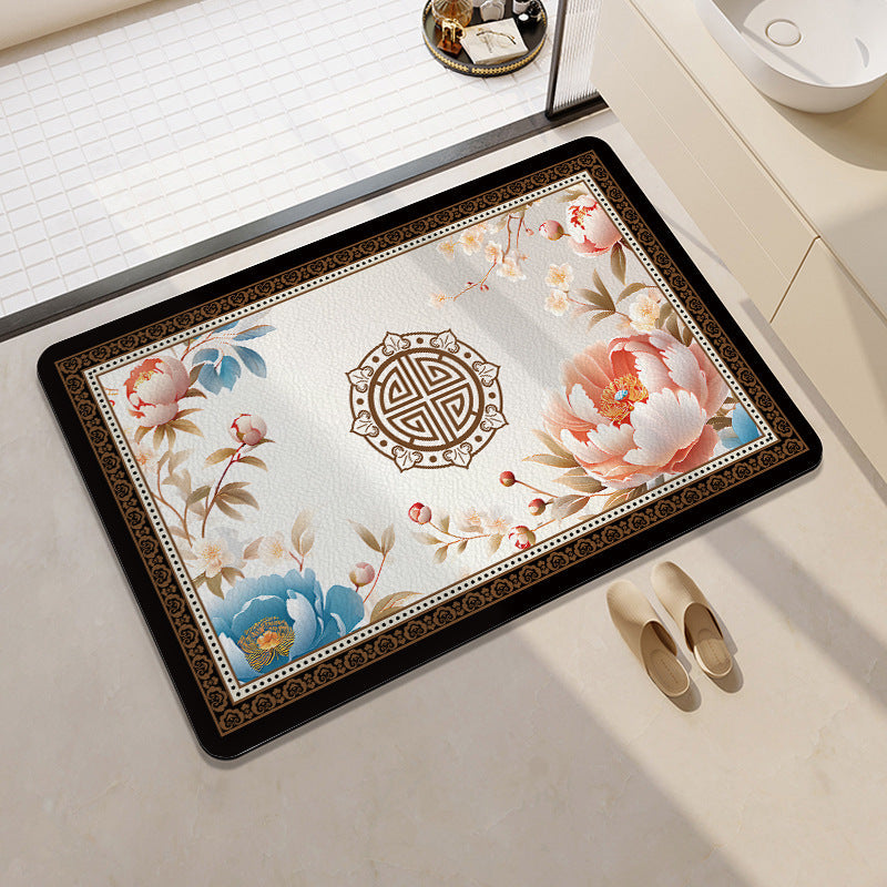 Playful Citrus-Themed Absorbent Bath Mat
