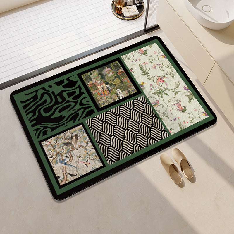 Orange-Themed Bathroom Mat
