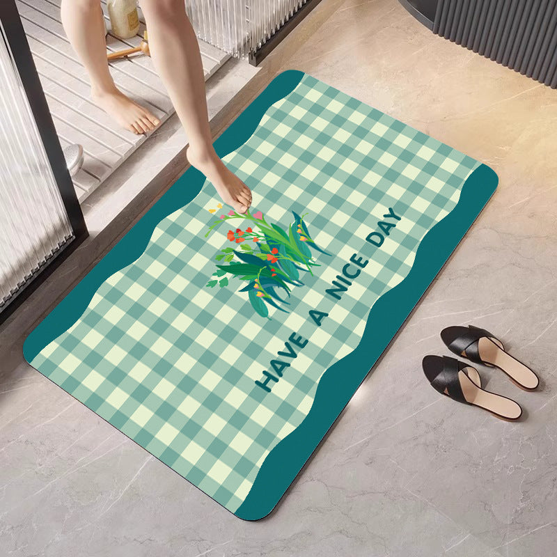 Cheerful Floral Design Indoor Area Mat