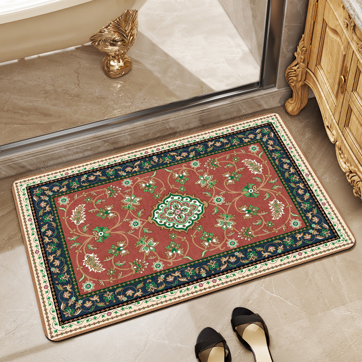 Luxurious Vintage-Inspired Bath Mat