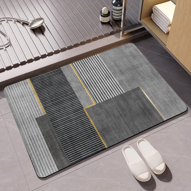 Geometric Pattern Textured Bath Mat