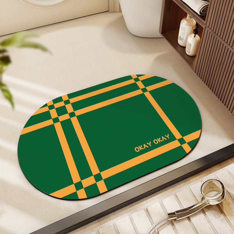 Floral Design Cotton Bath Mat