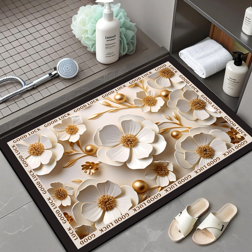 Floral Patterned Bath Mat
