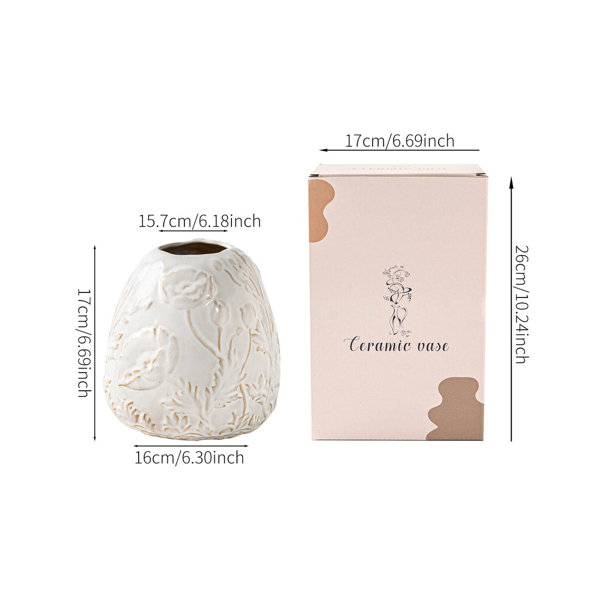 Ceramic Profiled Flower Table Vase