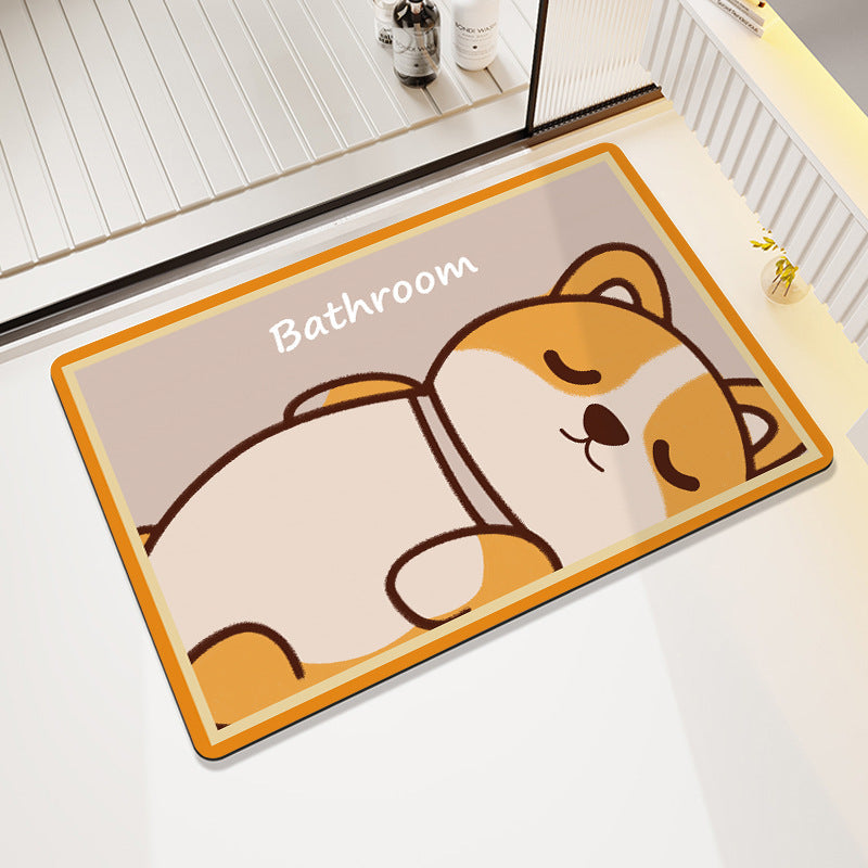 Playful Cow-Themed Bathroom Mat