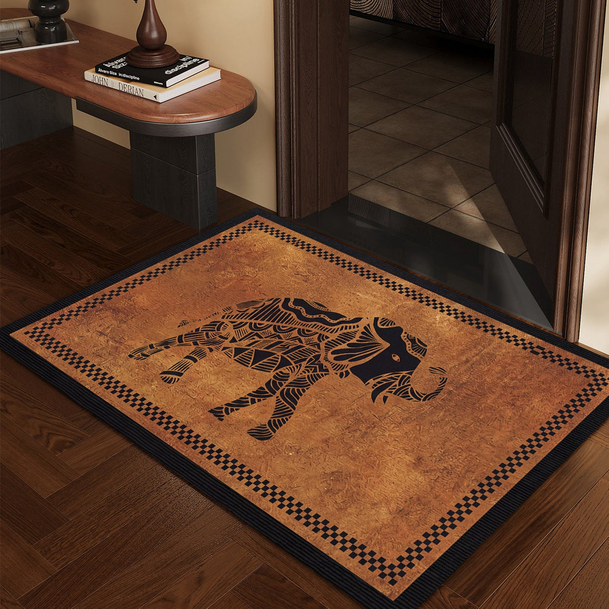 Artistic Floral Patterned Floor Mat