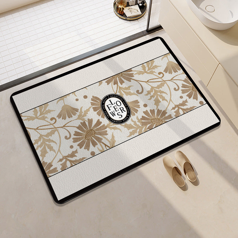 Orange-Themed Bathroom Mat