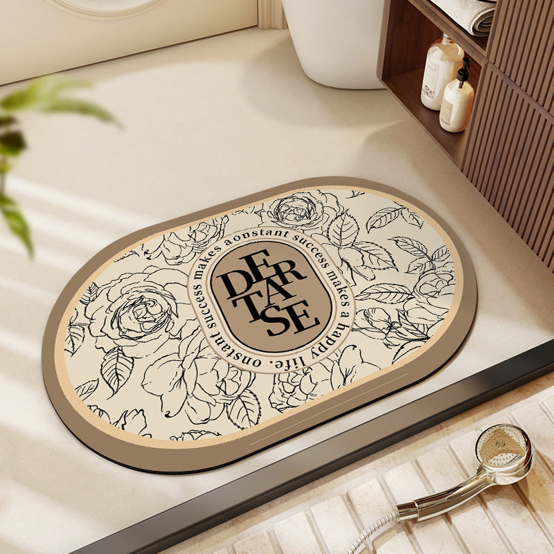 Floral Patterned Bath Mat