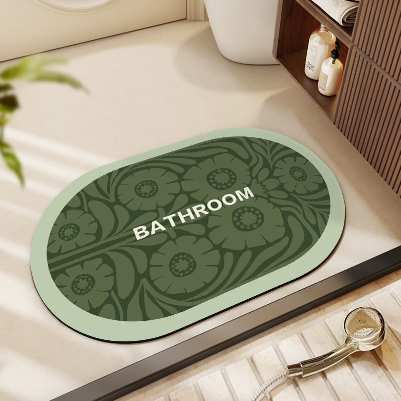 Decorative Floral Bathroom Mat