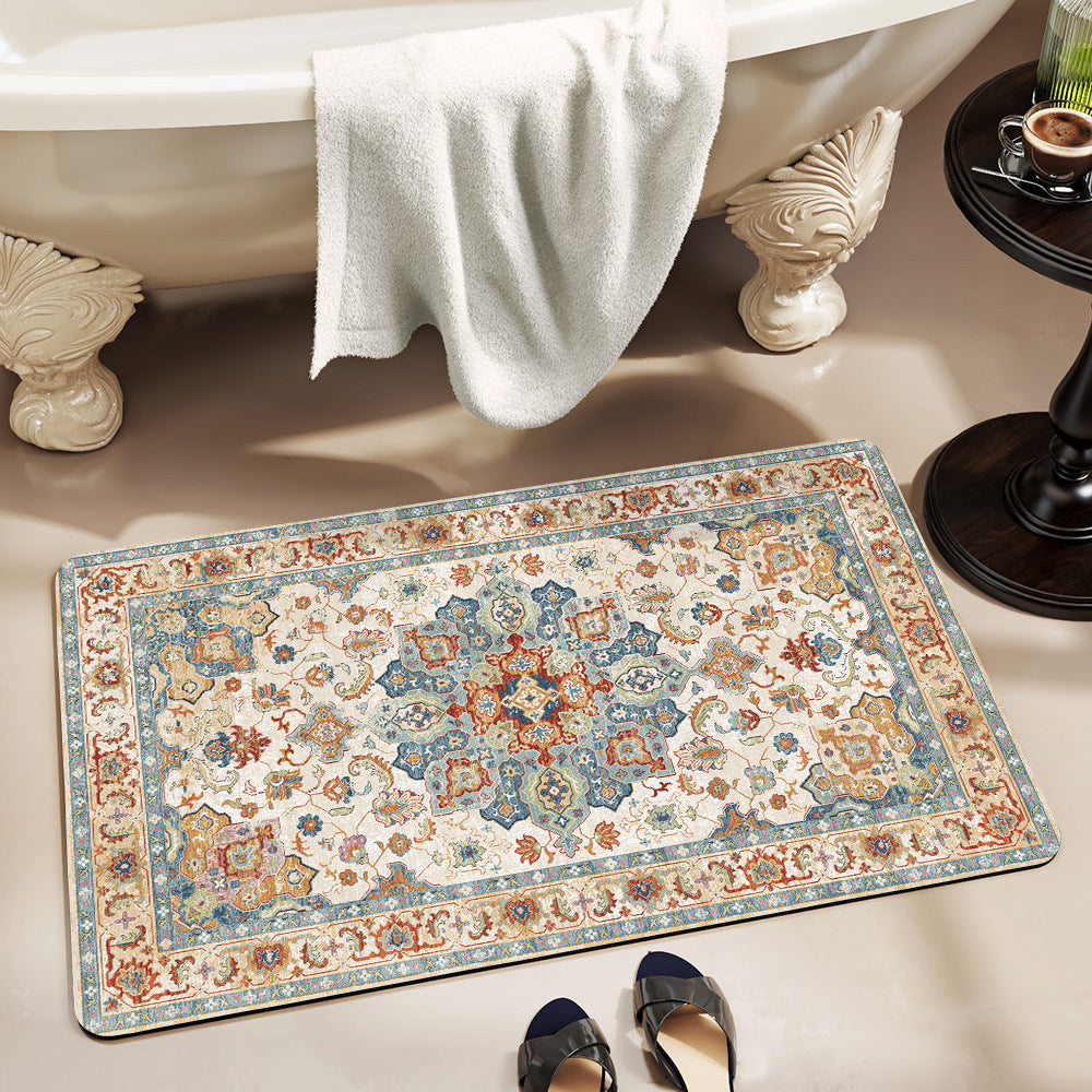 Elegant Floral Pattern Bath Mat