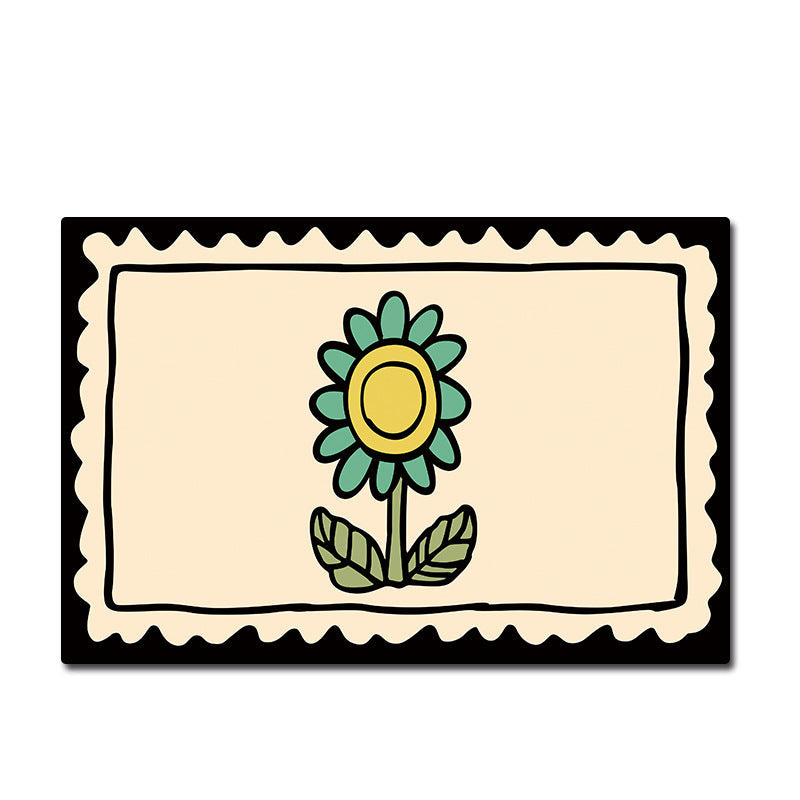 Decorative Floral Print Bath Mat