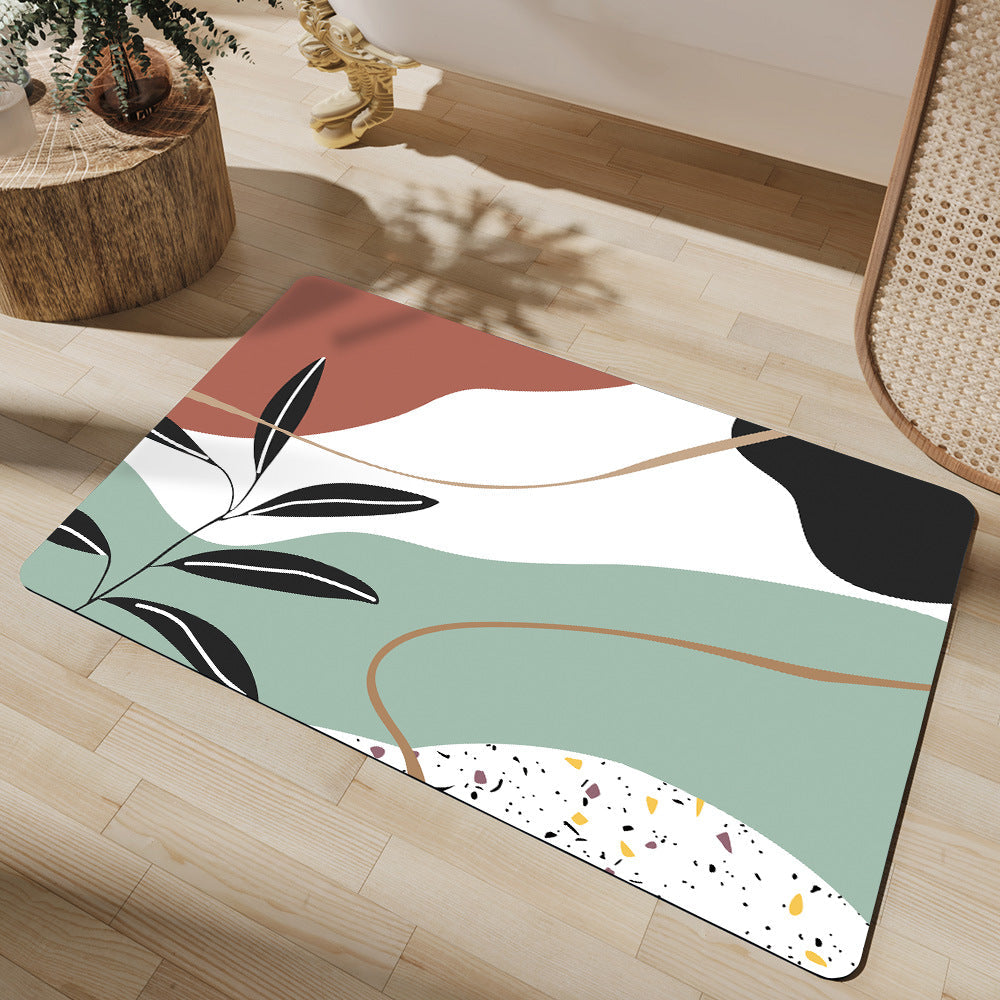 Cheerful Floral Design Indoor Area Mat