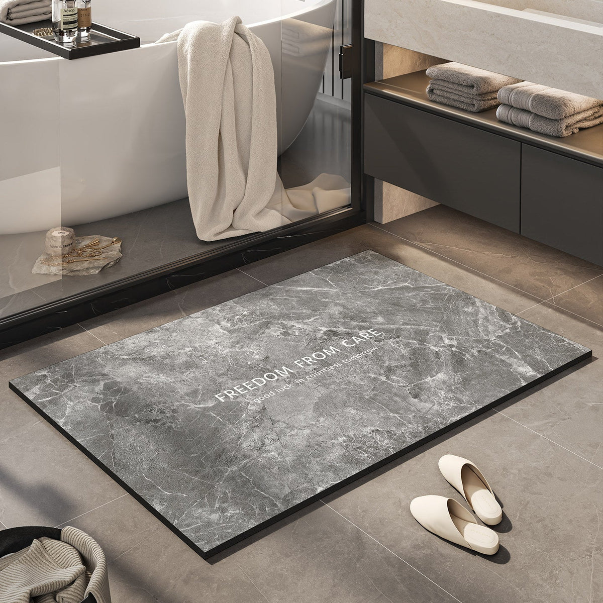 Inspirational Marble Bath Mat