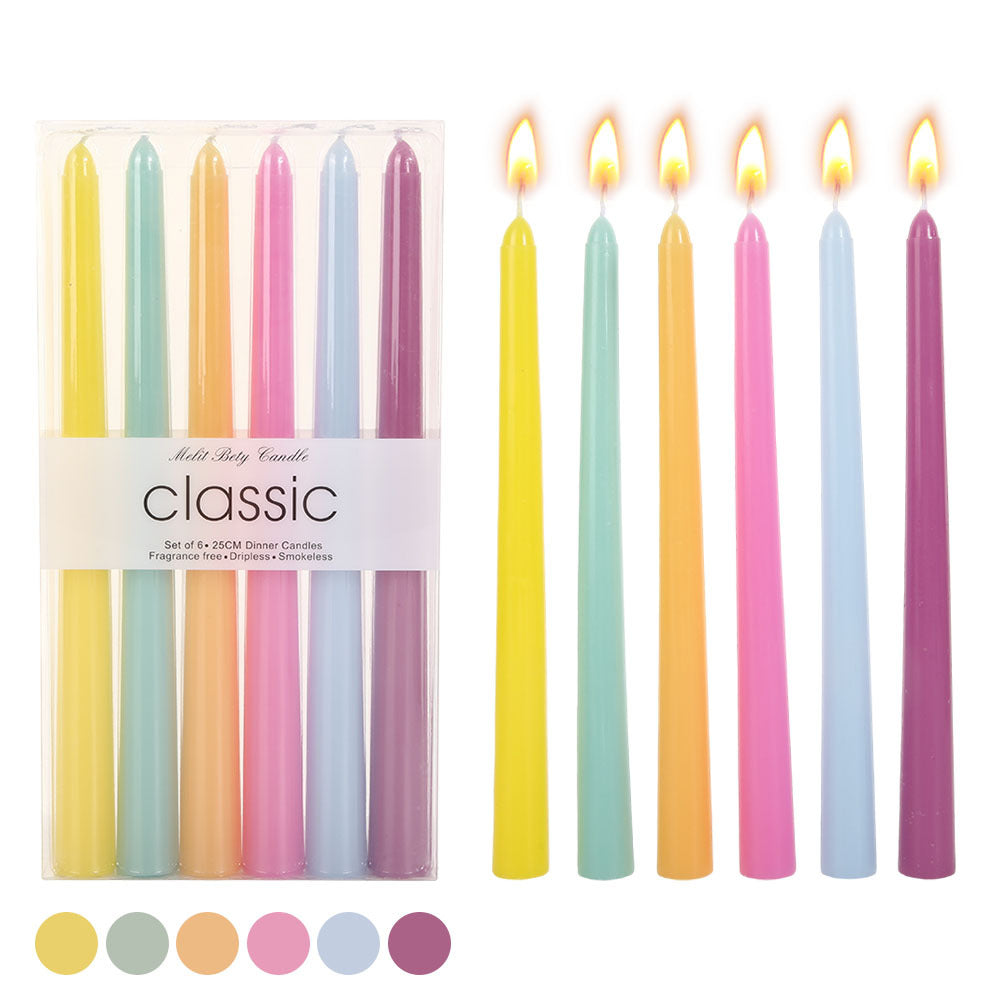 Pastel tapered dinner candles