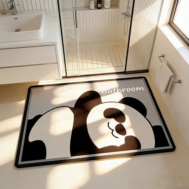 Cute Cartoon Bear-Themed Bath Mat