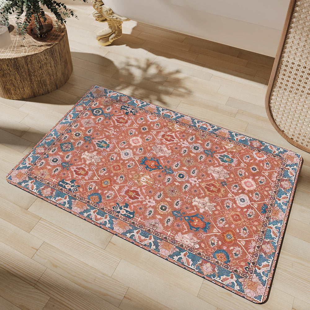 Elegant Floral Pattern Bath Mat