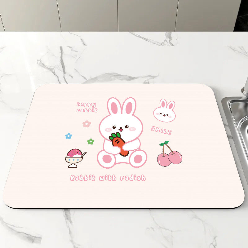 Cute Cartoon Food-Themed Kitchen Mat