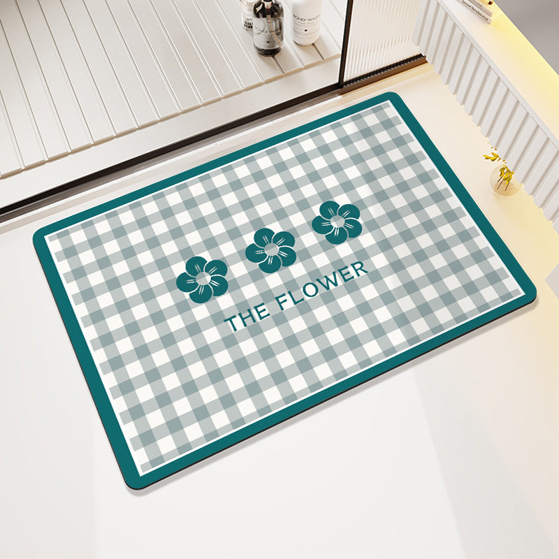 Cheerful Floral Design Indoor Area Mat