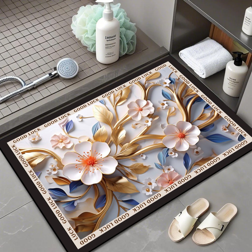 Floral Patterned Bath Mat