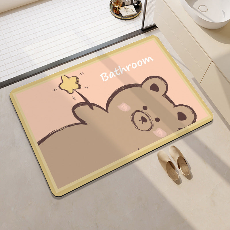 Playful Cow-Themed Bathroom Mat