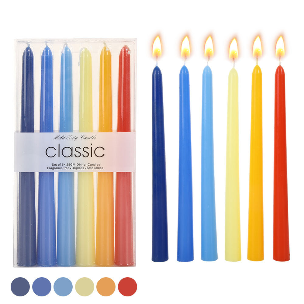 Pastel tapered dinner candles
