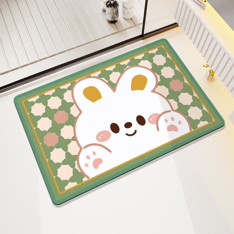 Cute Cartoon Pet-Themed Bath Mat