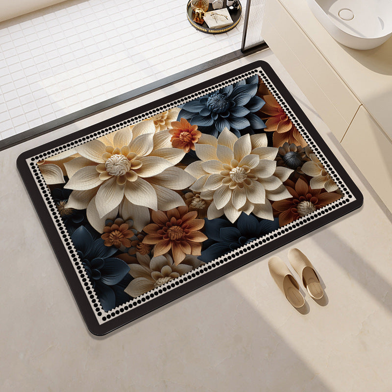 Orange-Themed Bathroom Mat