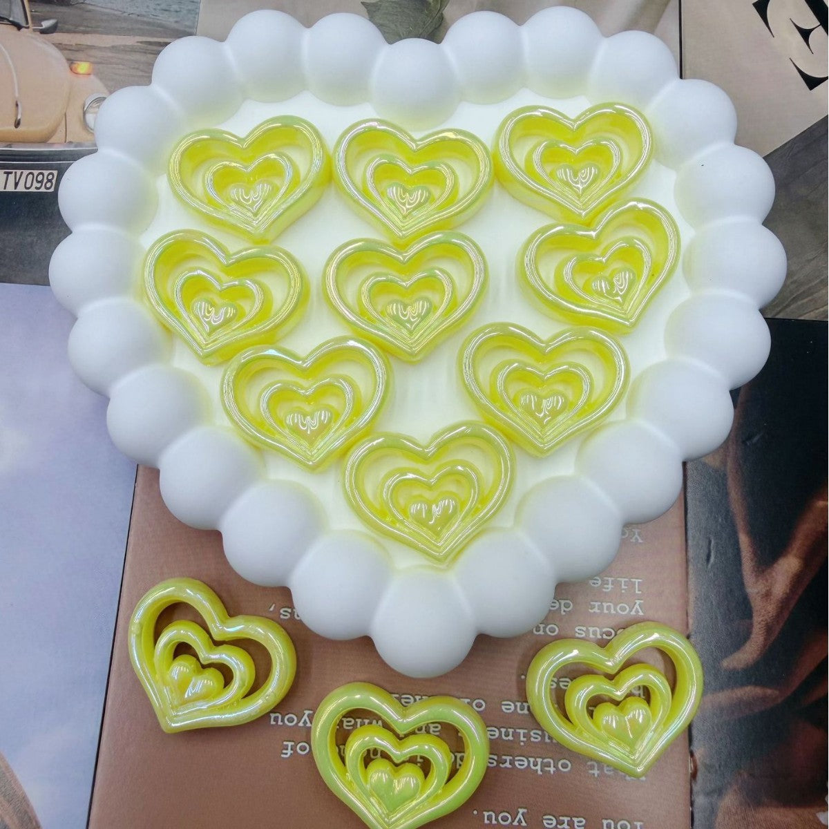Decorative Heart-Shaped Resin Candle Holder