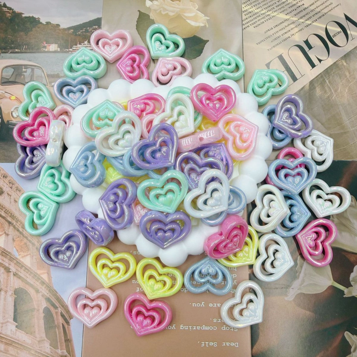 Decorative Heart-Shaped Resin Candle Holder