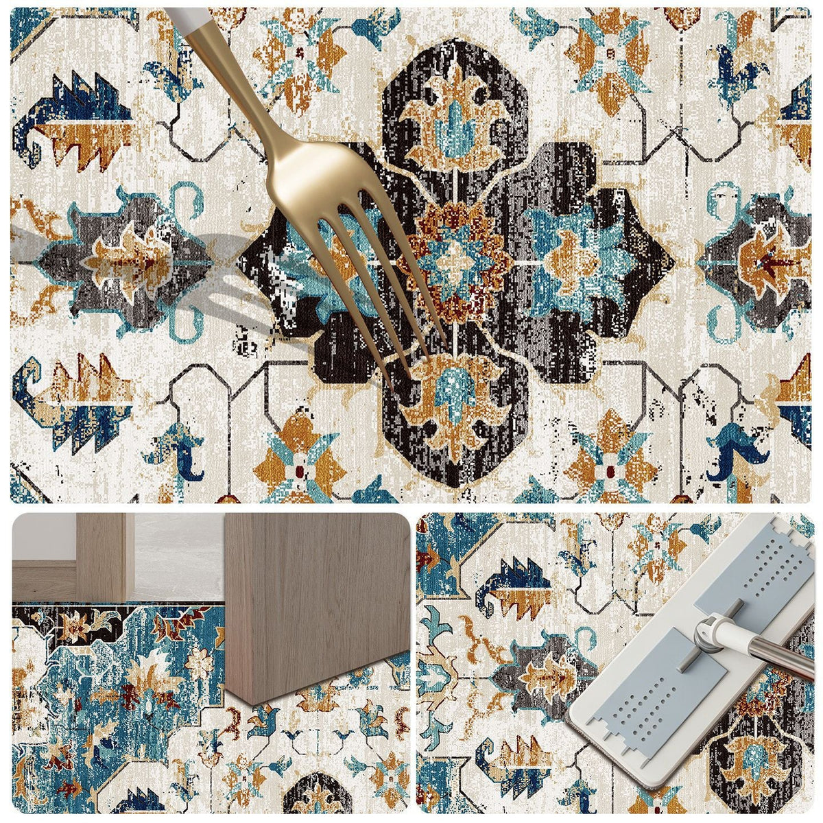 Floral Print Bath Mat