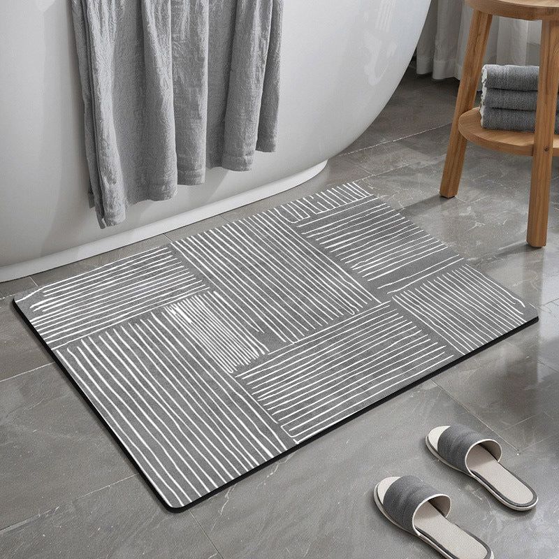 Geometric Pattern Textured Bath Mat