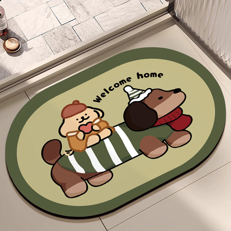 Cute Cartoon Dog Bath Mat