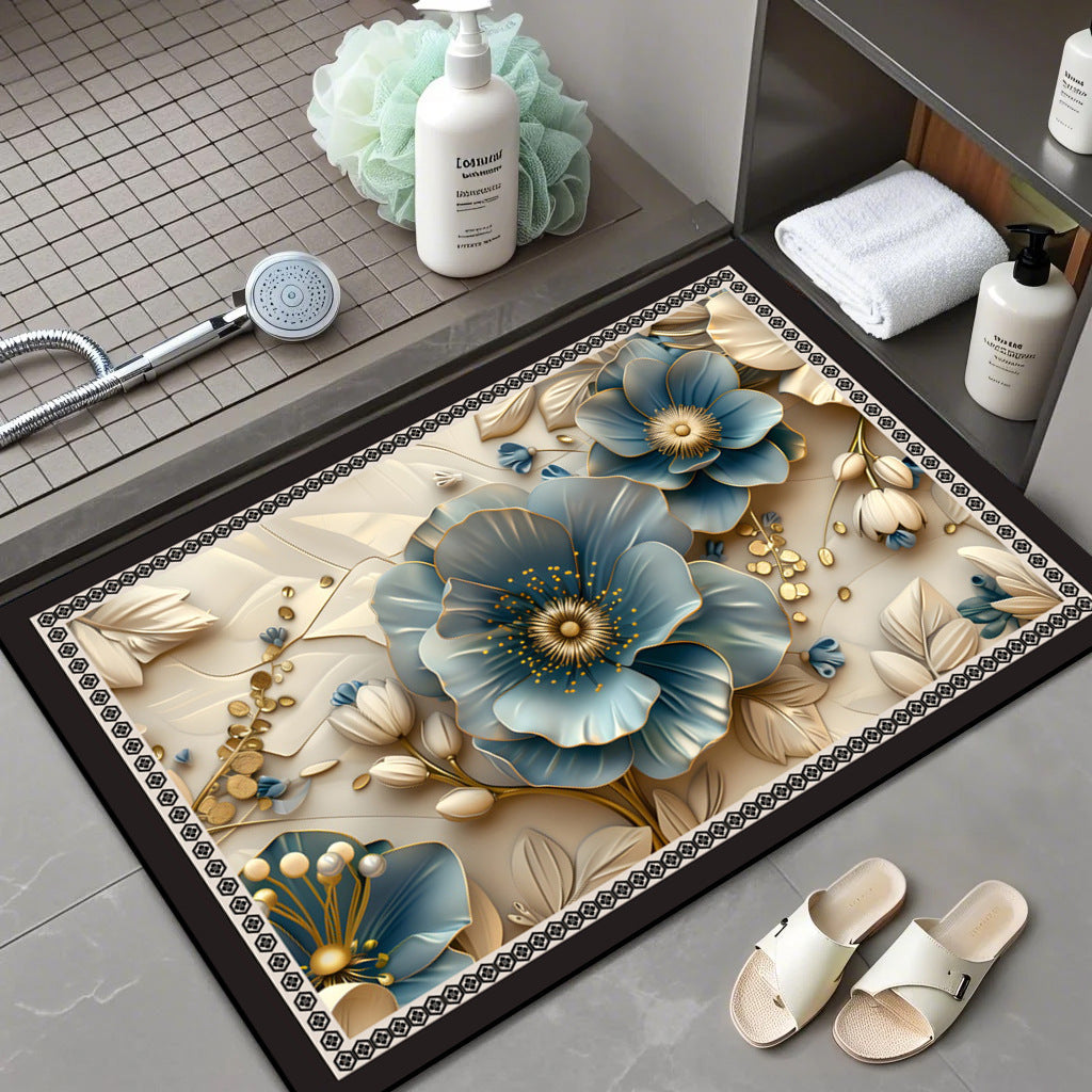 Floral Patterned Bath Mat