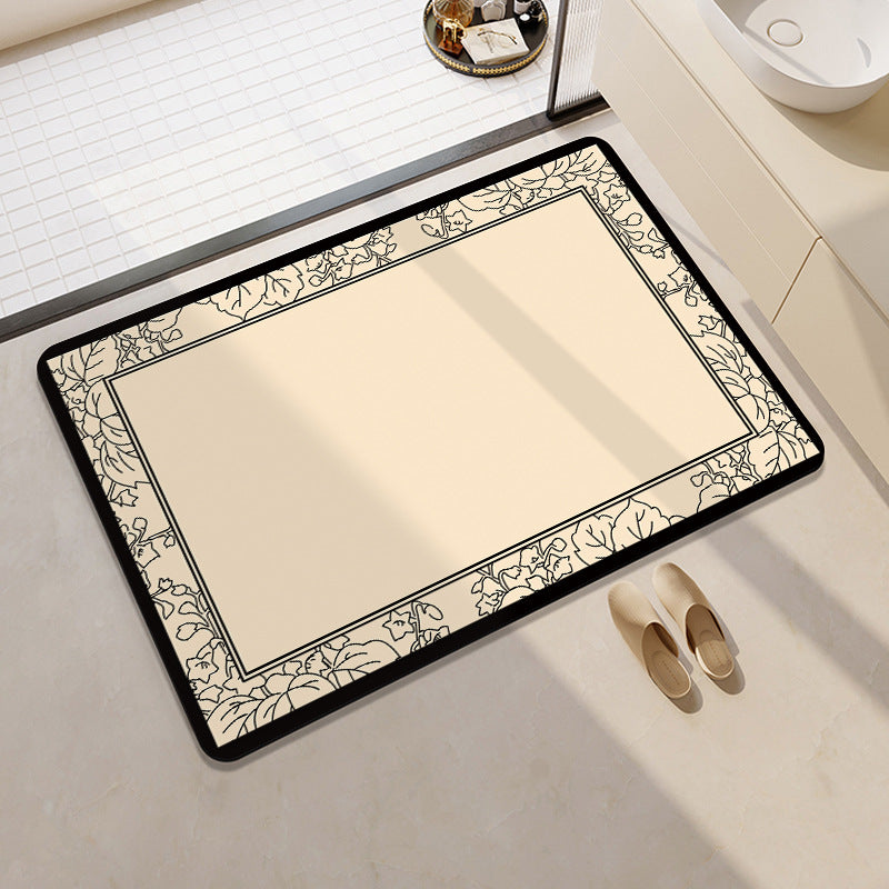 Floral Patterned Bathroom Mat