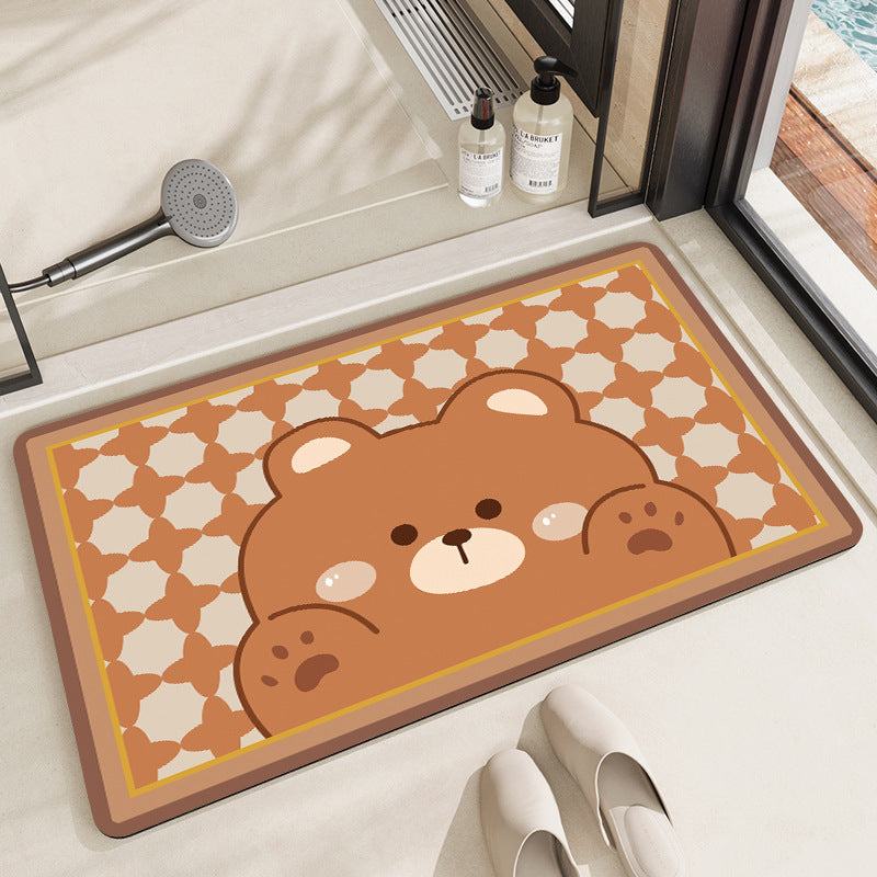 Cute Cartoon Pet-Themed Bath Mat