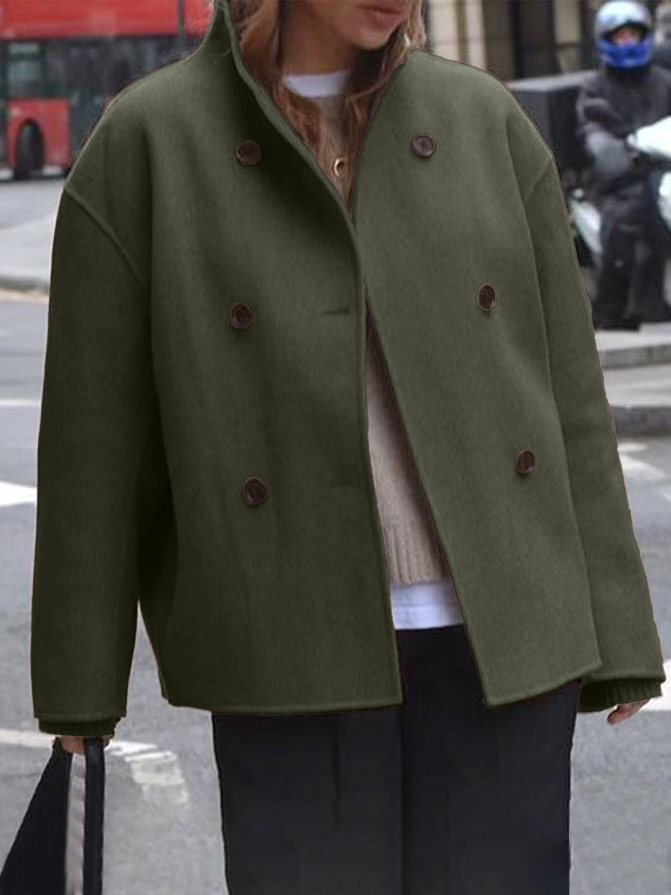 Sylis | Oversized trendy jacket with button closure