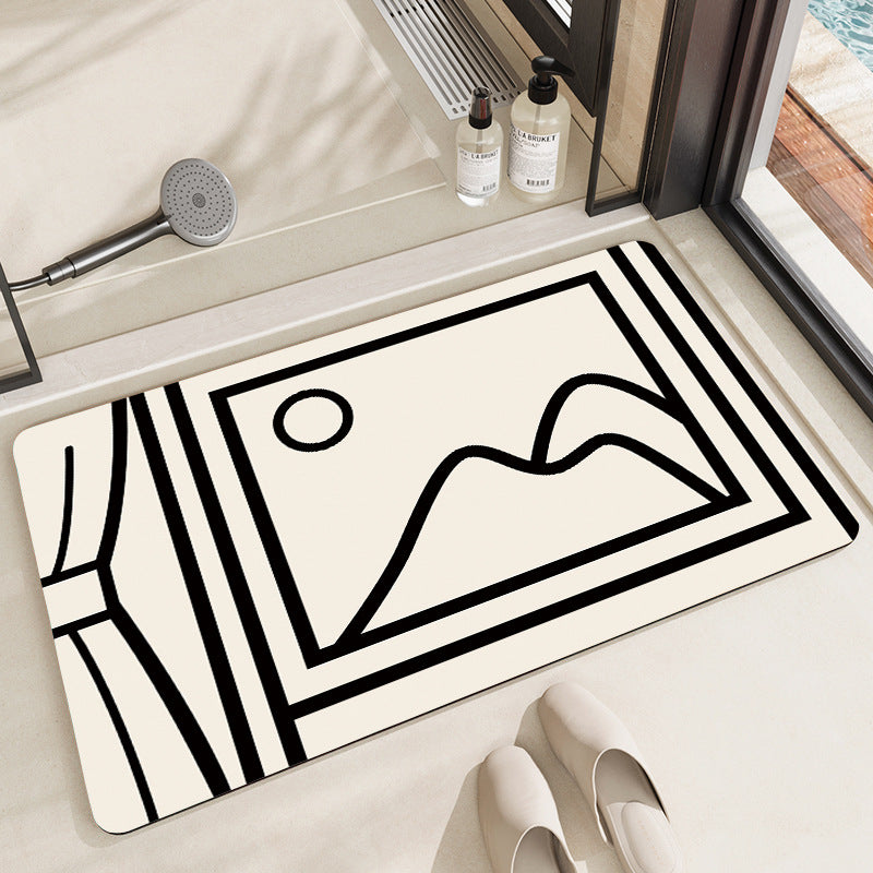 Playful Cartoon Dog-Themed Bath Mat
