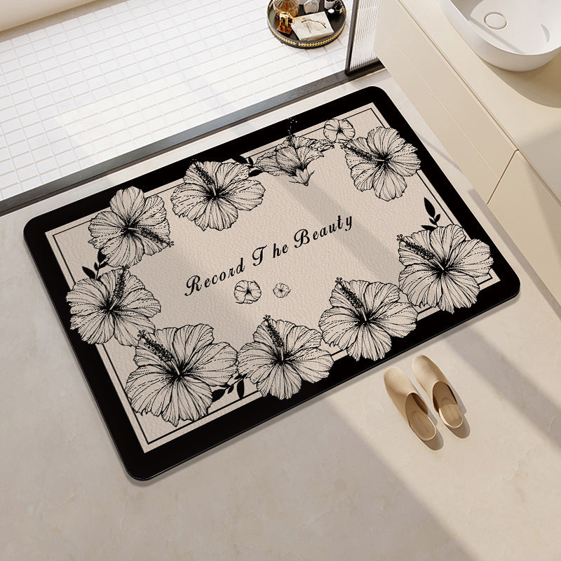 Orange-Themed Bathroom Mat