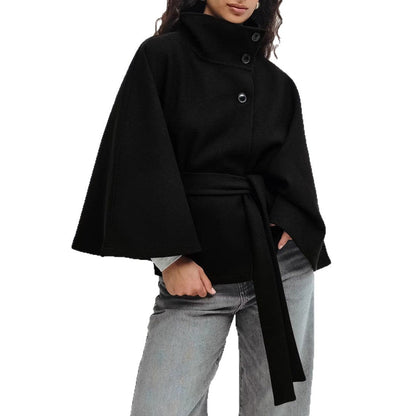 Sylis Wrap jacket with elegant stand-up collar and loosely cut sleeves Heidi-Mode