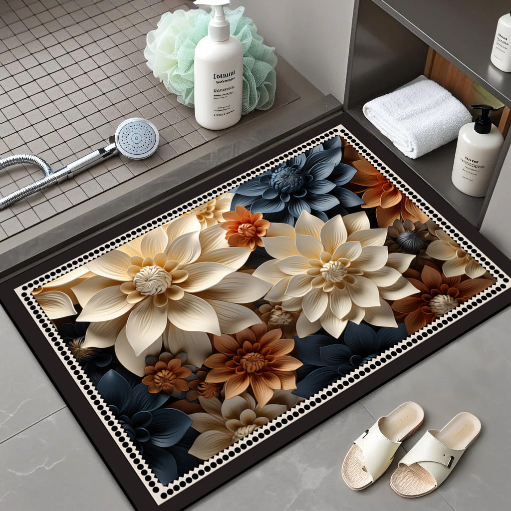 Floral Patterned Bath Mat