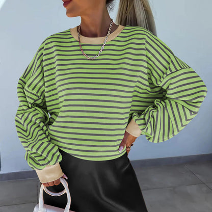 Sylis casual striped sweatshirt with boxy cut and contrasting finishes Heidi fashion