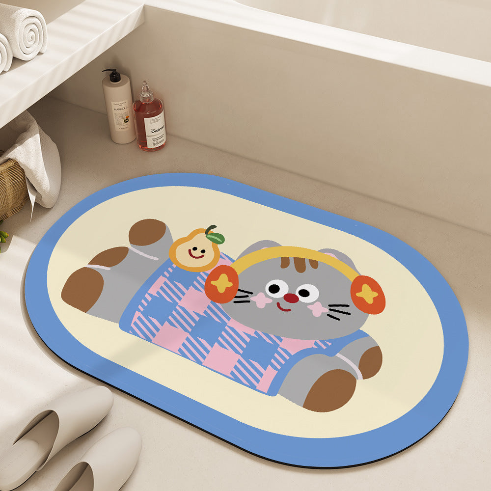 Cute Cartoon Dog Bath Mat