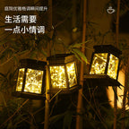 Solar Hanging Lantern With Realistic Flickering Flame LED Candle And Waterproof Outdoor Design