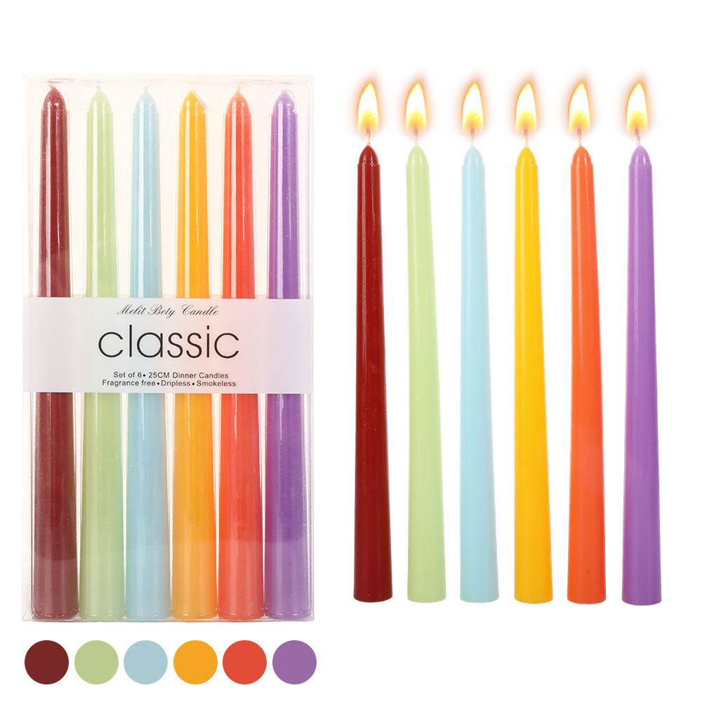 Pastel tapered dinner candles