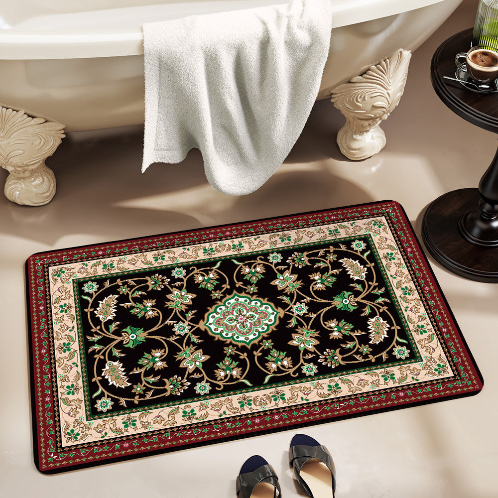 Elegant Floral Pattern Bath Mat