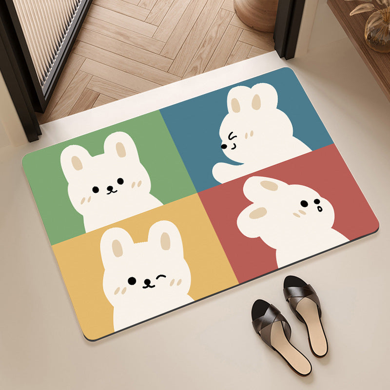 Cute Cartoon Pet-Themed Bath Mat